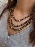 Collier tripe marron