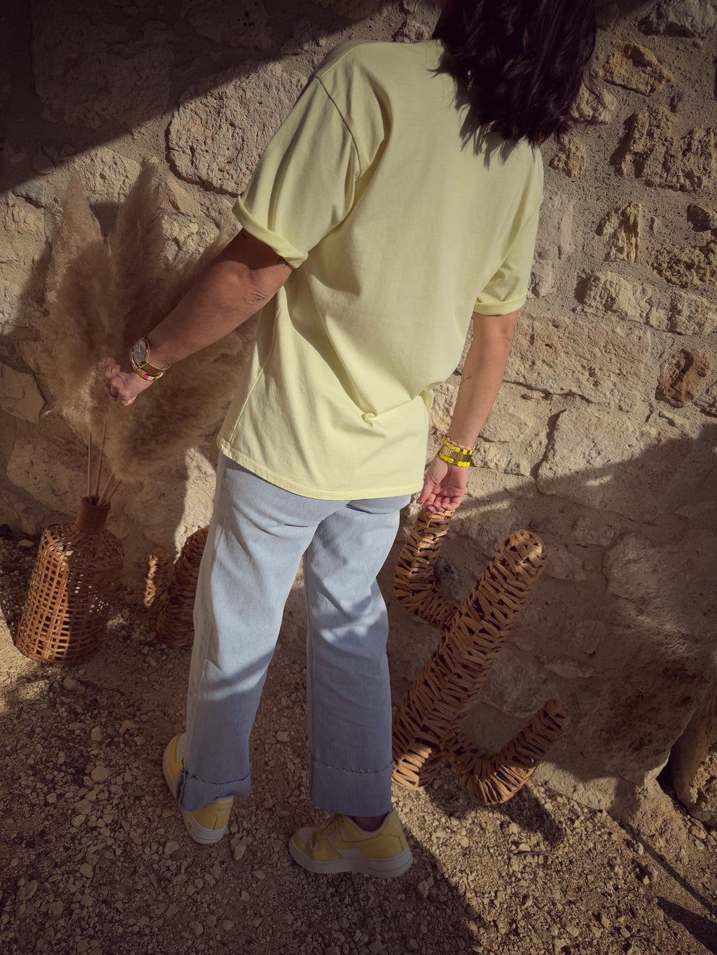 T-shirt Good day jaune