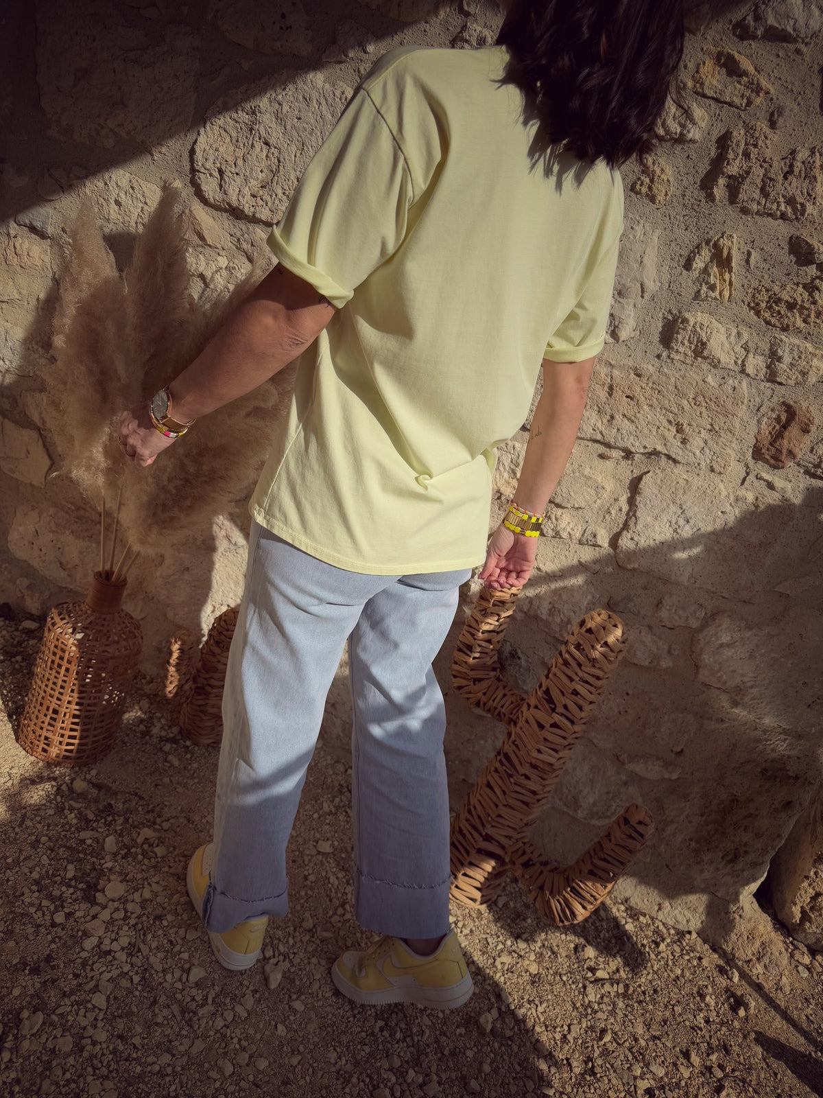 T-shirt Good day jaune