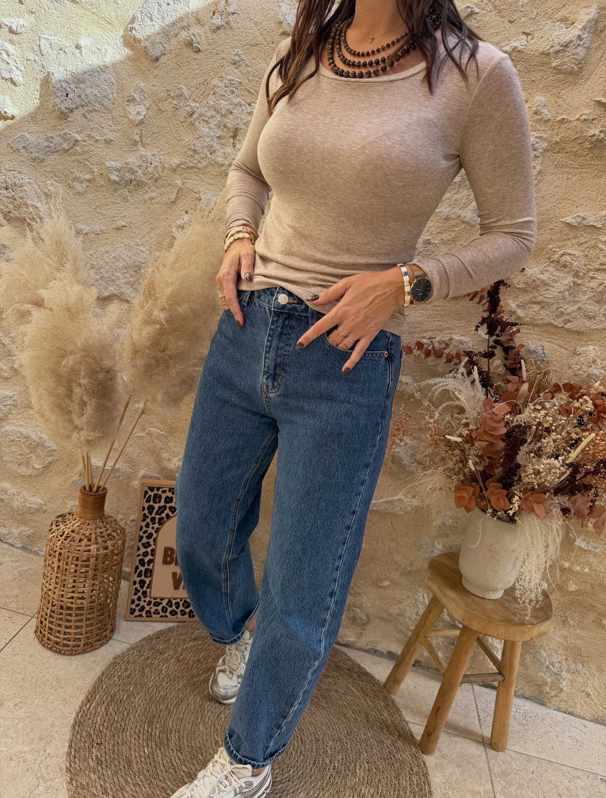 Top Berry beige chiné