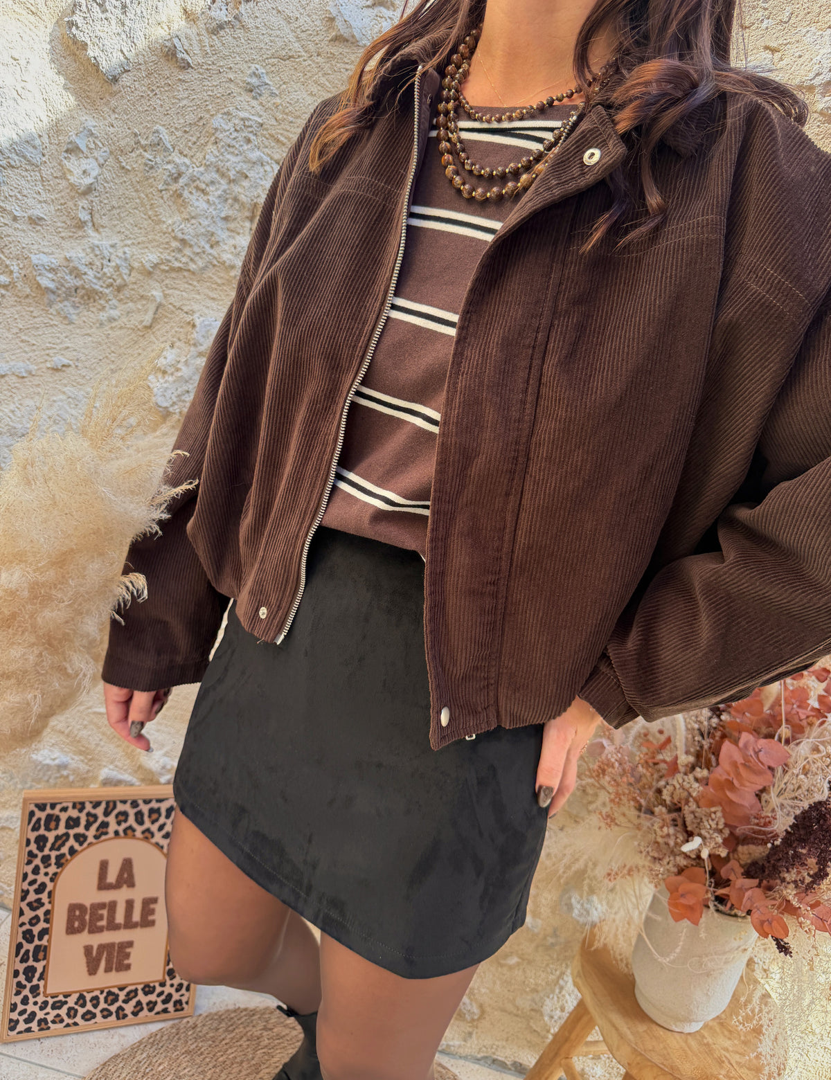 Bomber velours choco