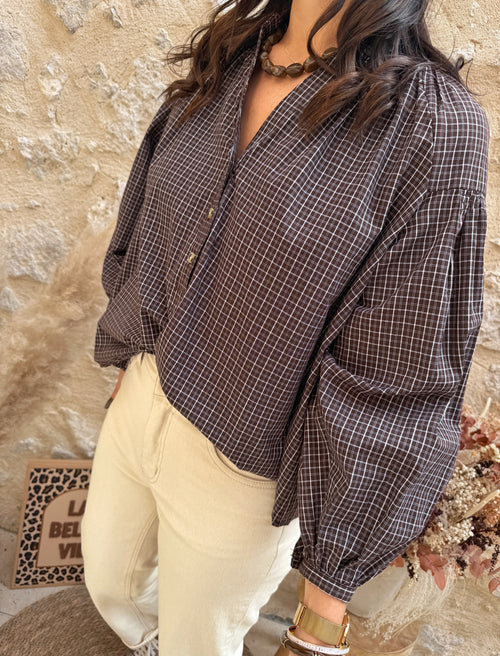 Blouse Victorine choco