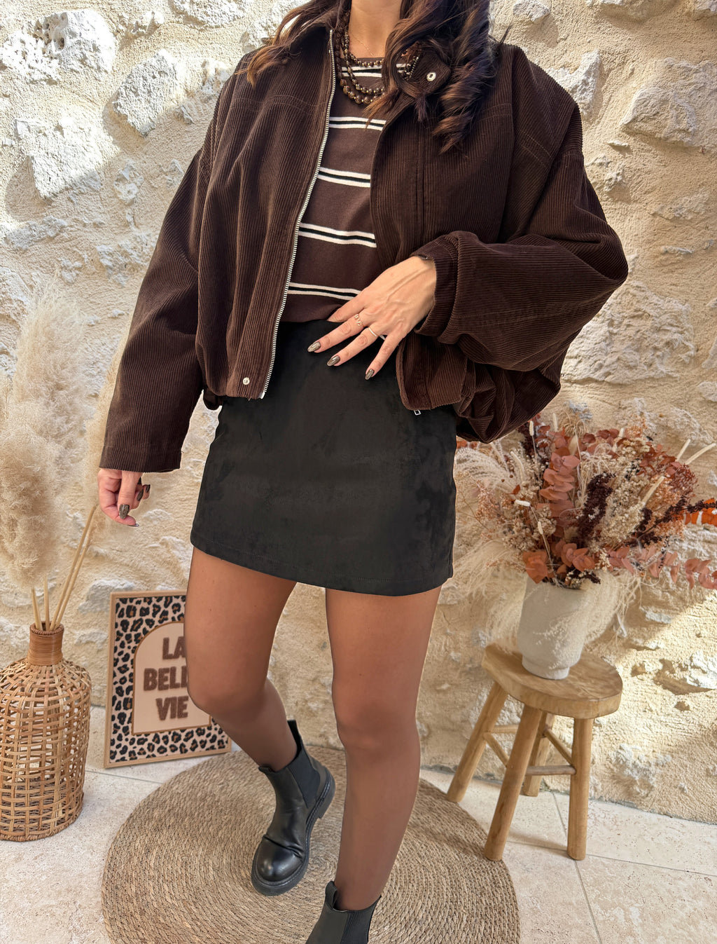 Top Gaby rayé choco