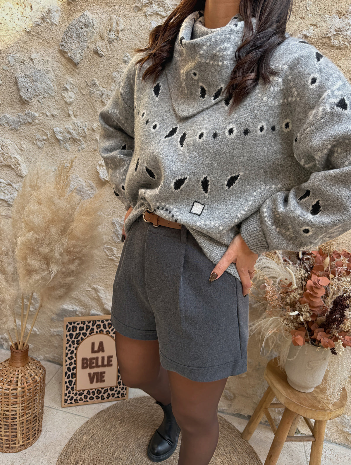 Short Paco gris