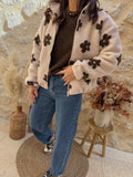 Veste Manon fleurs beige