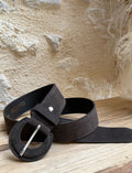 Ceinture cuir choco foncé