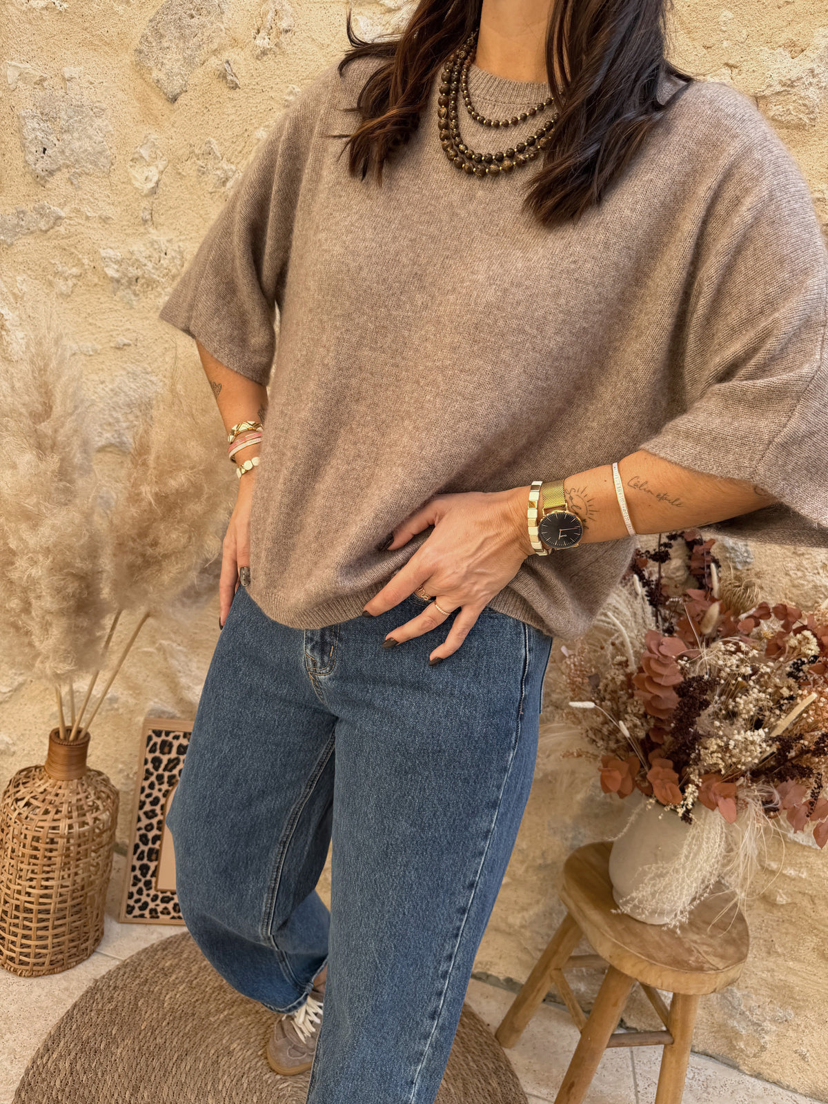 Pull Maël taupe