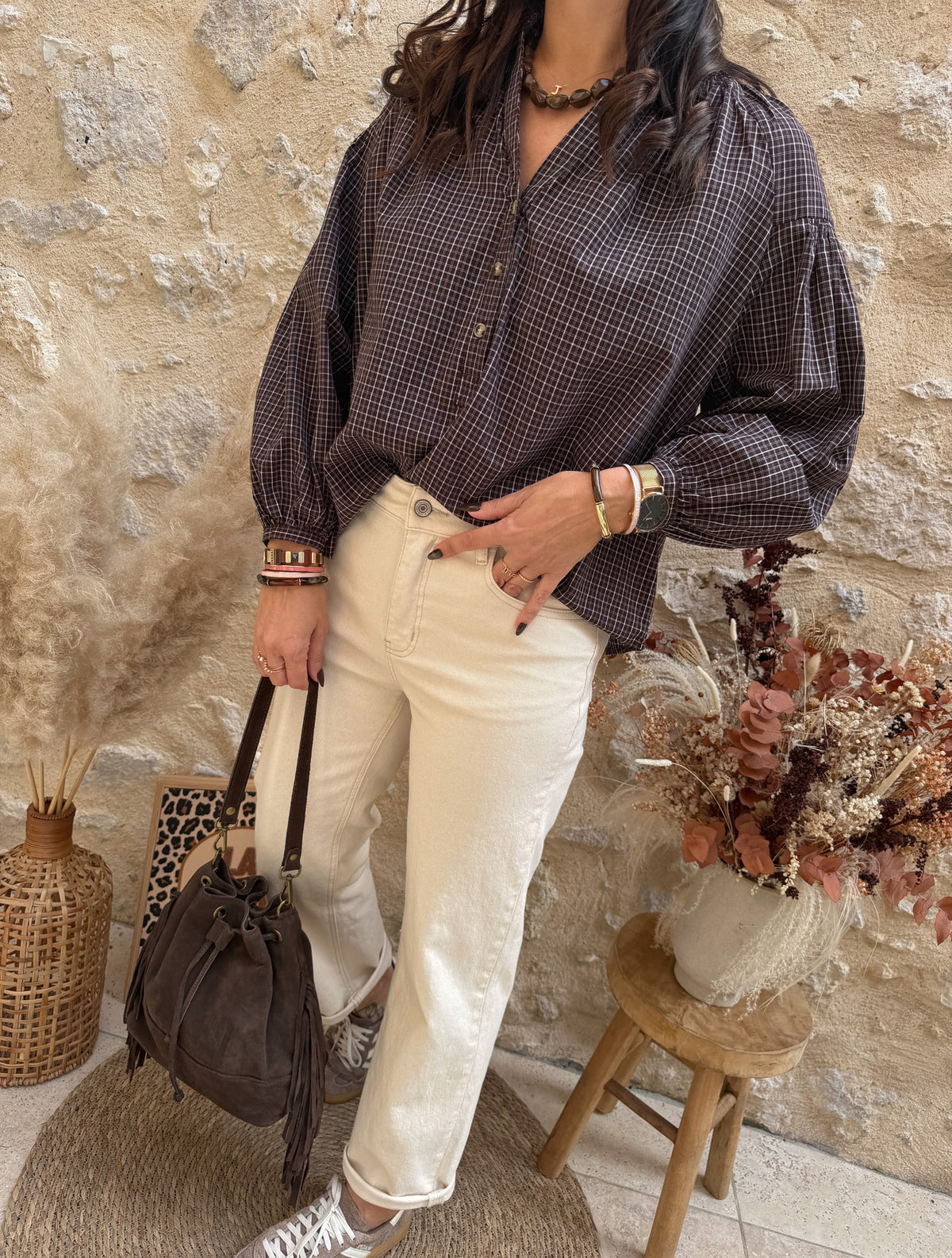 Blouse Victorine choco