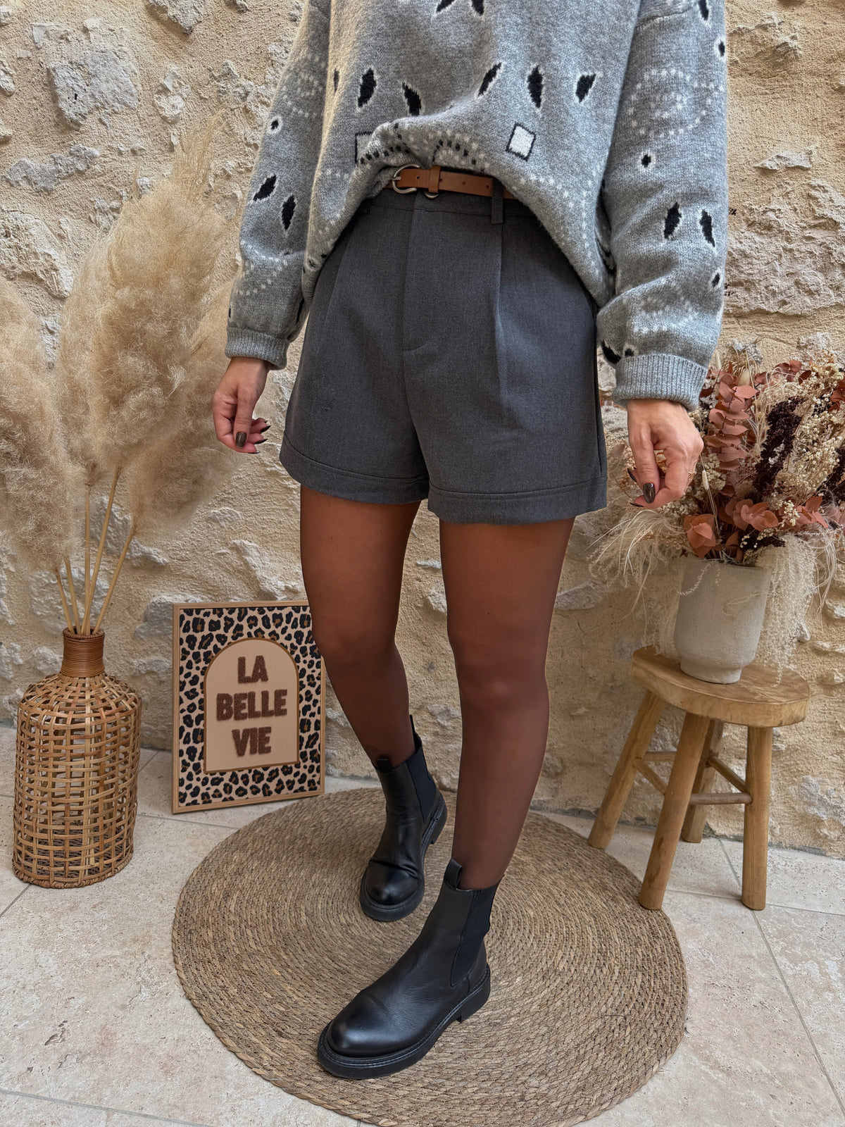 Short Paco gris