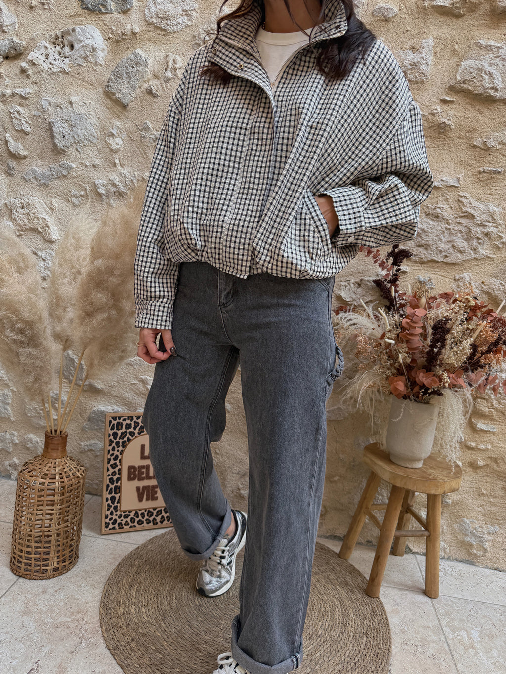Veste Éla Vichy noir