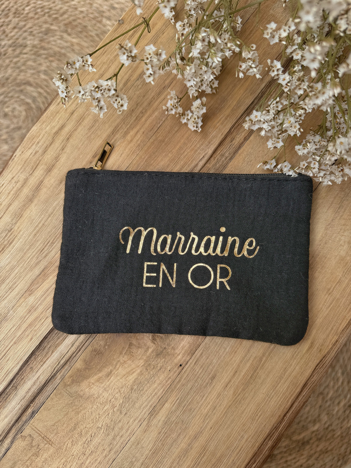 Pochette marraine en or