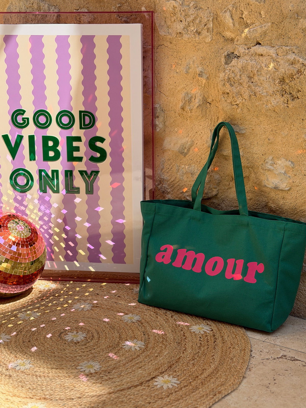 Cabas Amour Vert