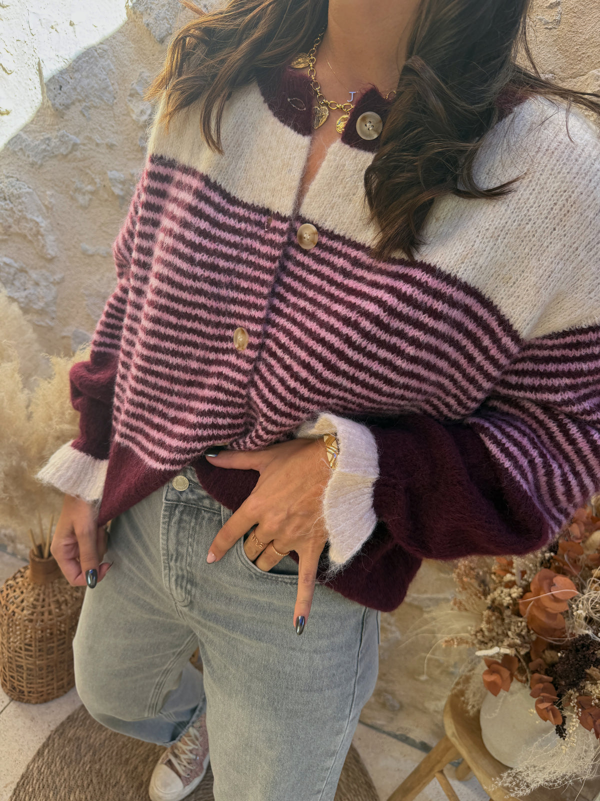 Gilet Pedro prune
