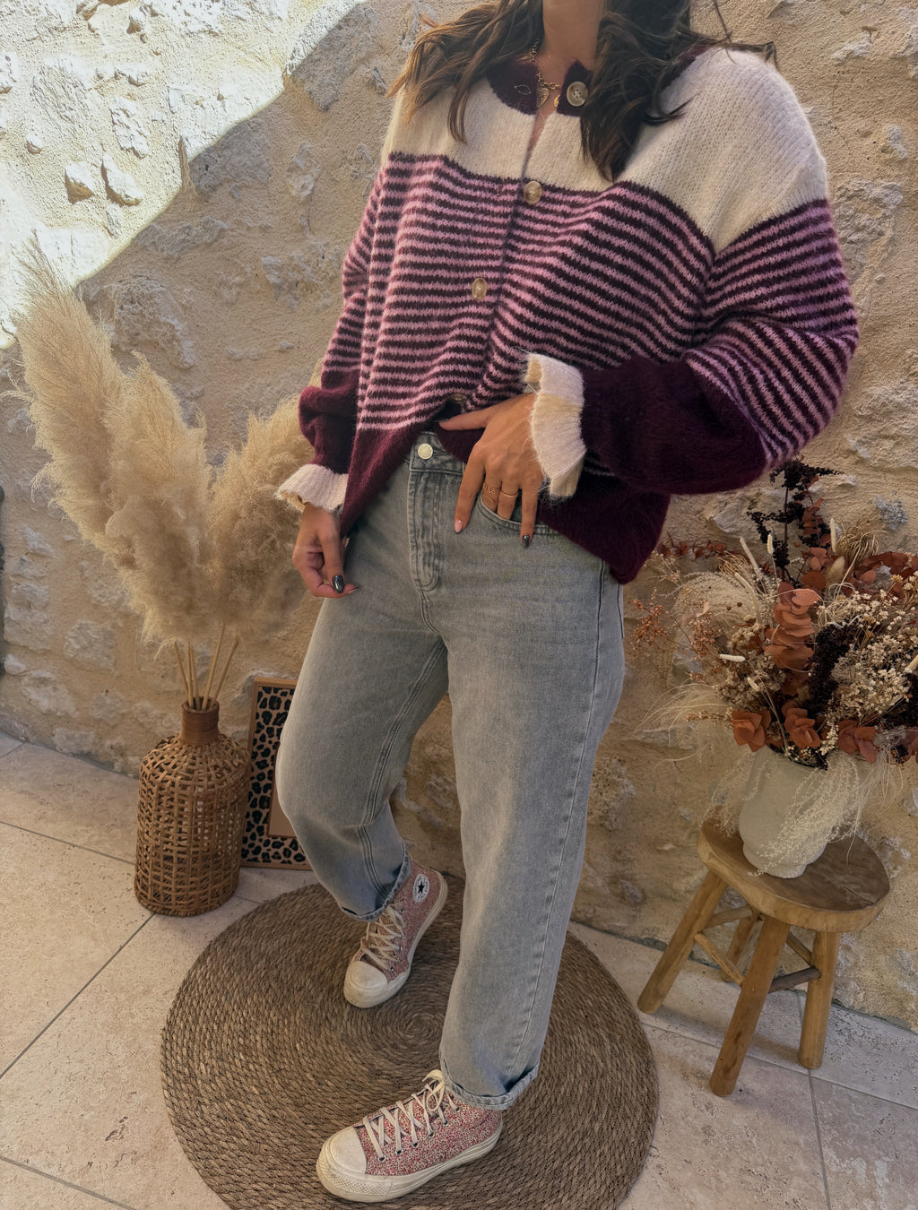 Gilet Pedro prune