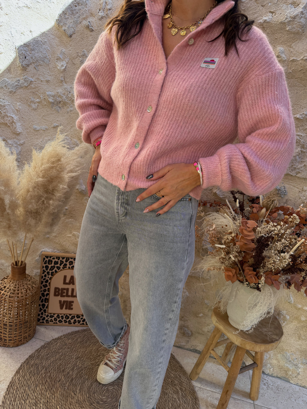 Gilet Roméo rose