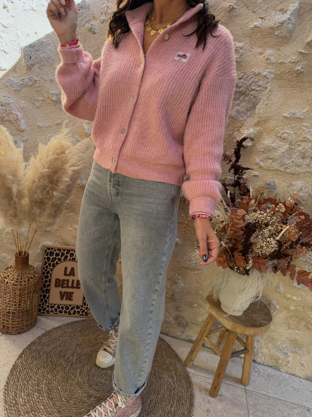 Gilet Roméo rose