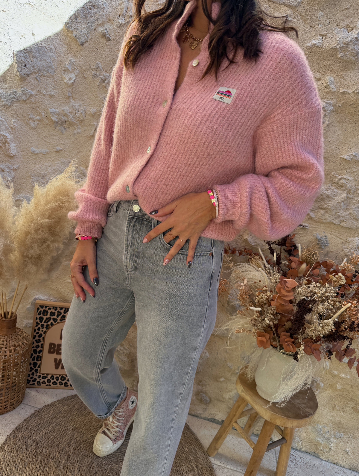 Gilet Roméo rose