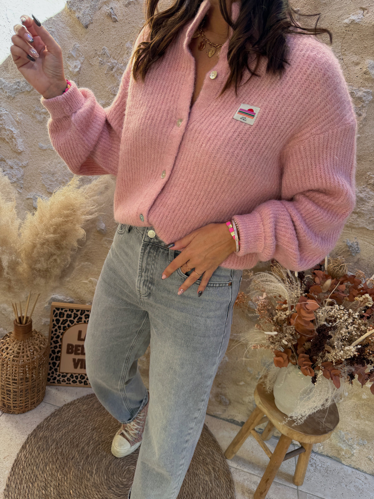 Gilet Roméo rose