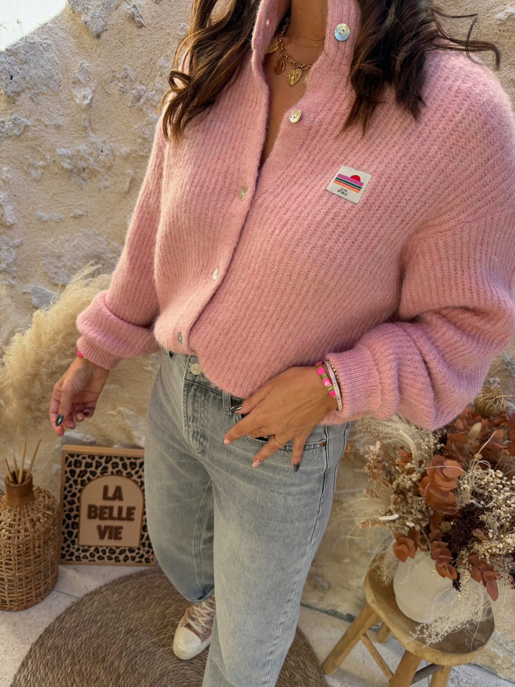 Gilet Roméo rose