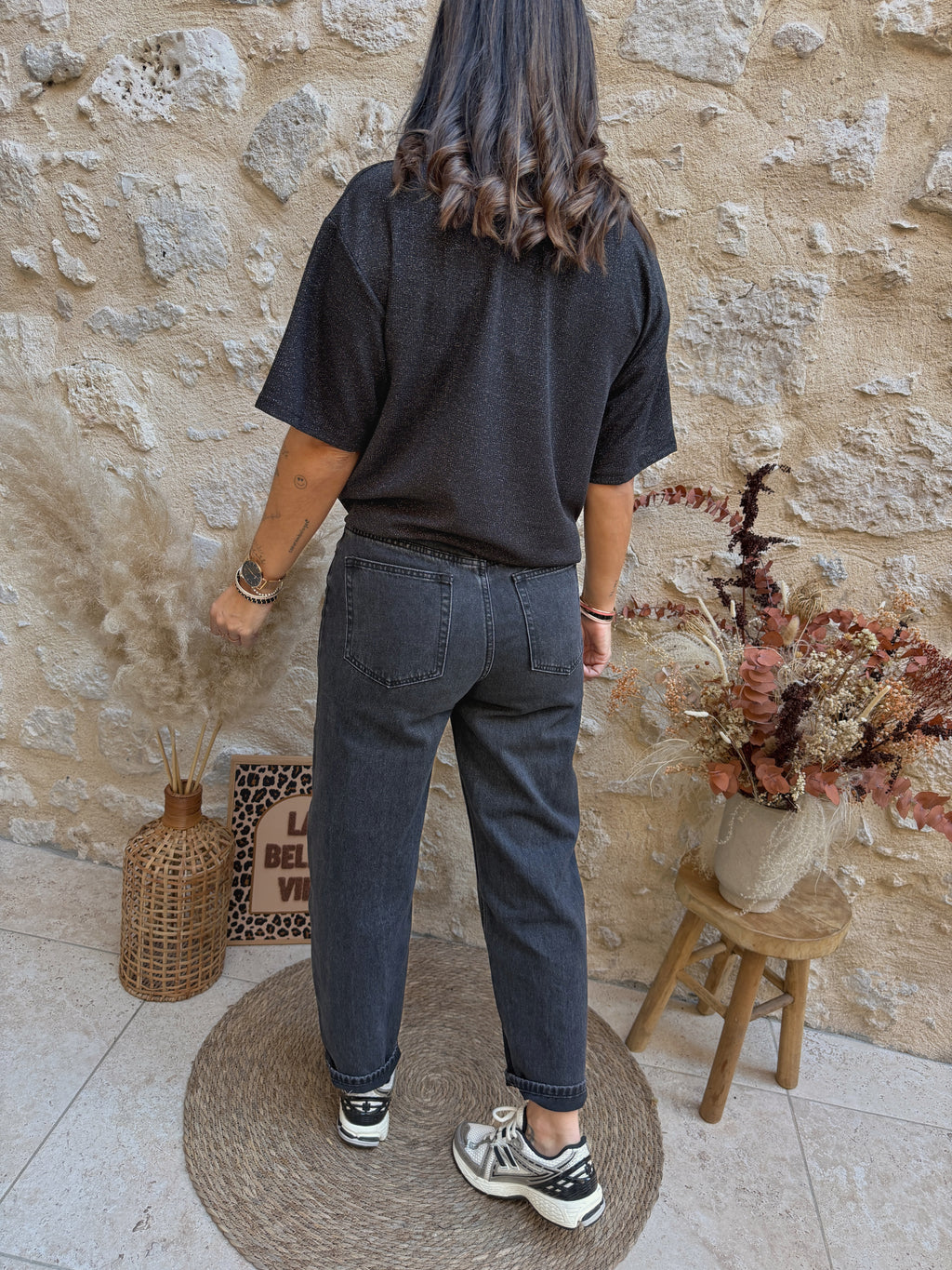 T-shirt lurex noir