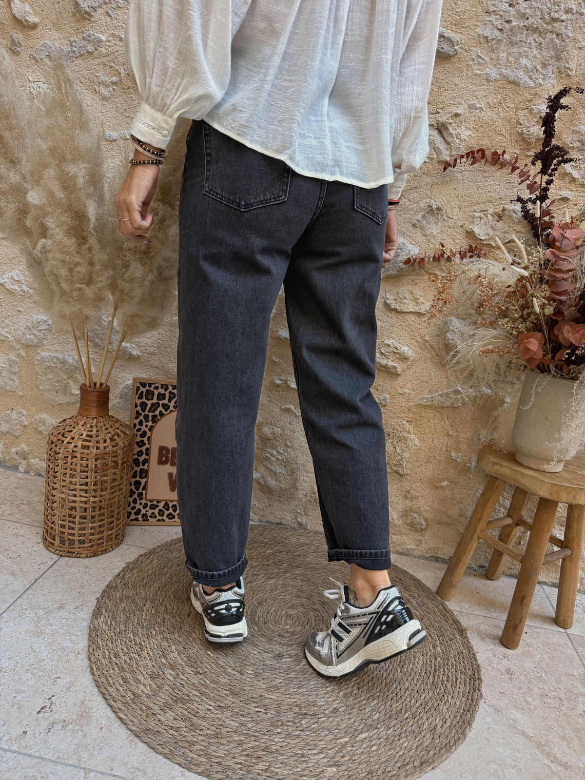 Jeans Bony gris/noir