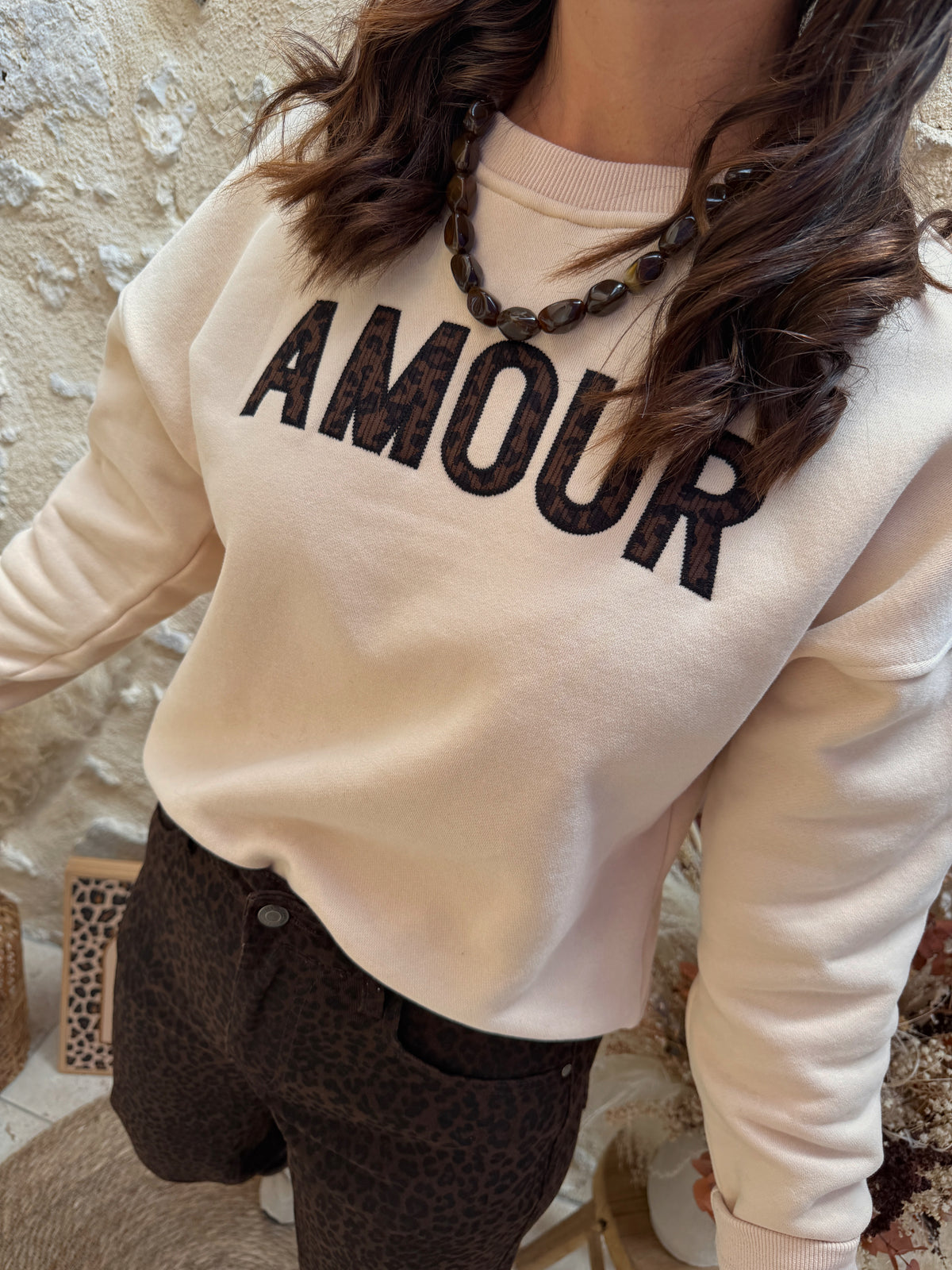 Sweat Amour beige
