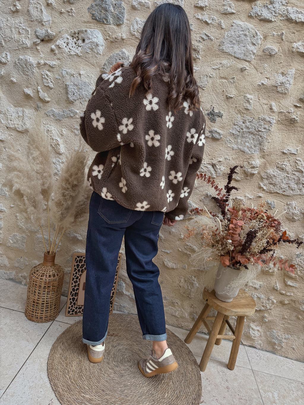 Veste fleurs choco