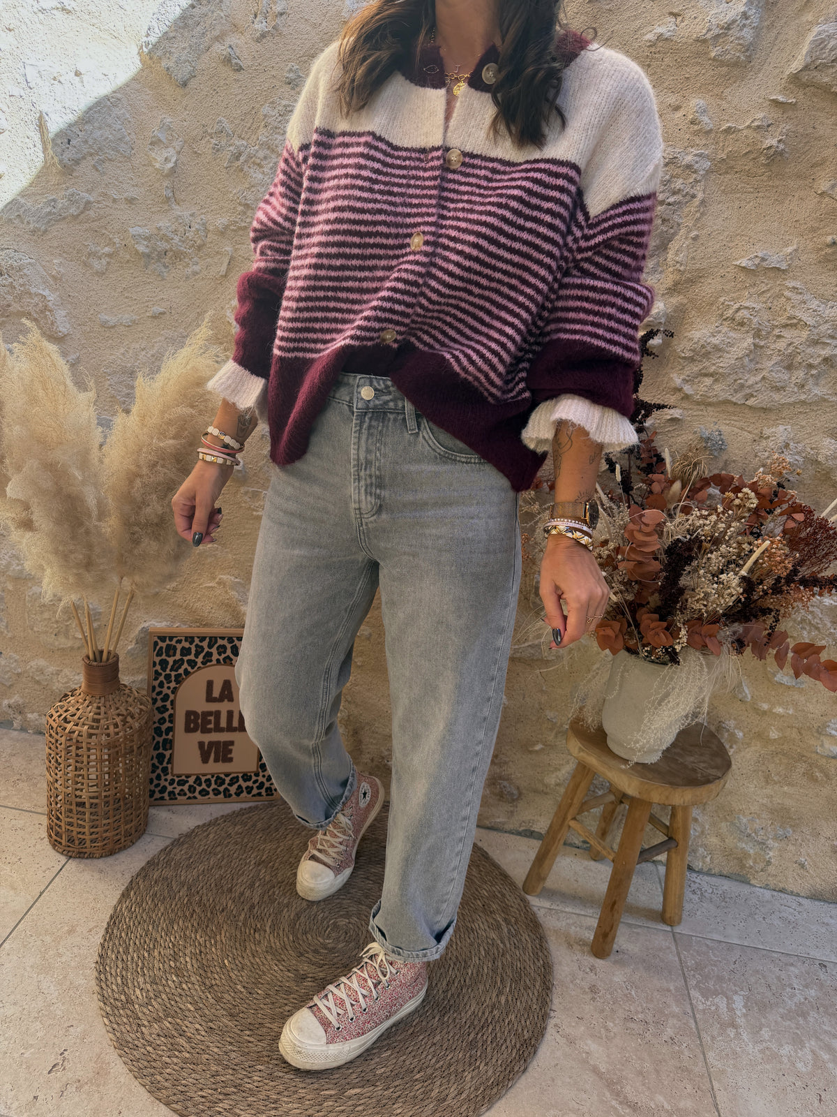 Gilet Pedro prune