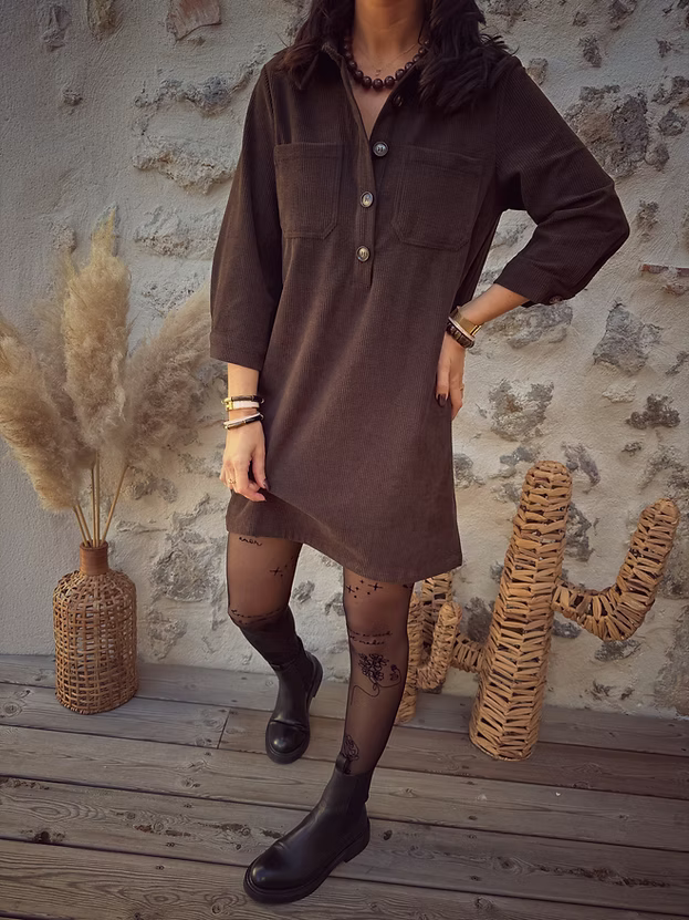 Robe Velours Lou choco